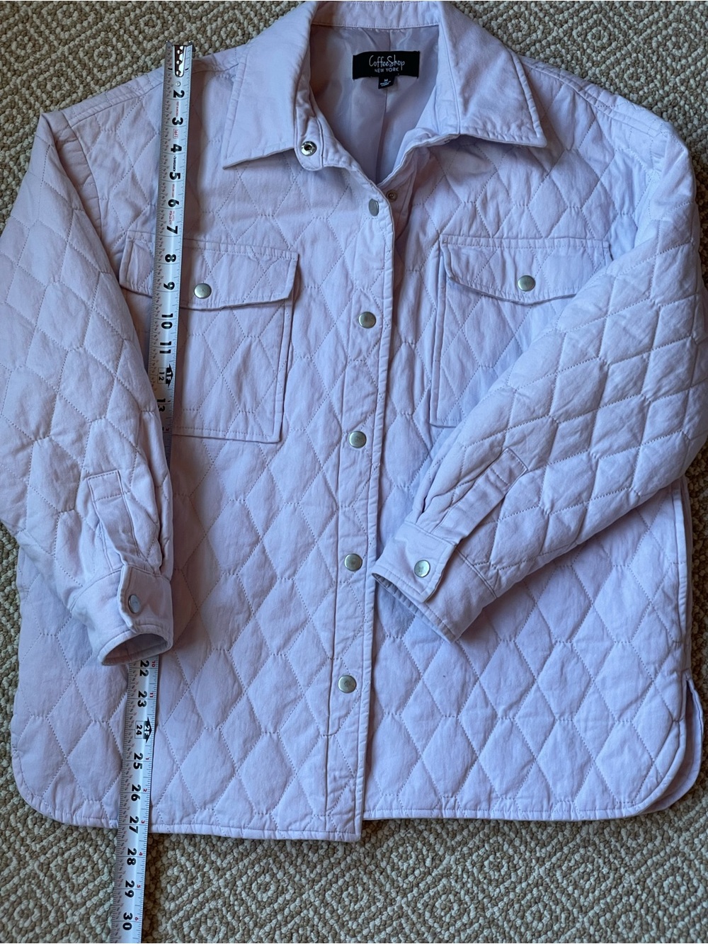 CoffeeShop Quilted Snap-Front Jacket in lilac - Picture 7 of 8